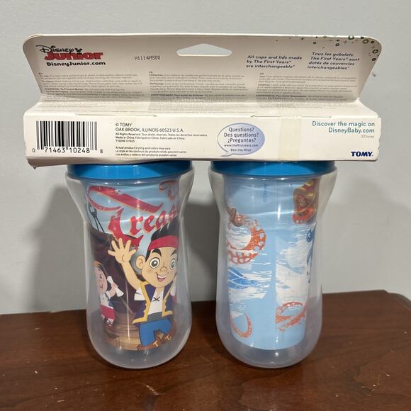 Disney Jake And The Neverland Pirates Insulated 9oz Sippy Cups BPA Free 9M+ NEW - Picture 5 of 5
